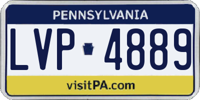 PA license plate LVP4889