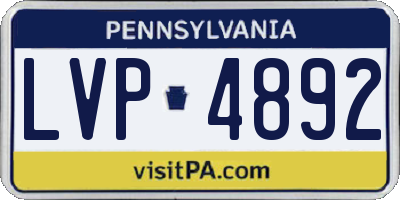 PA license plate LVP4892