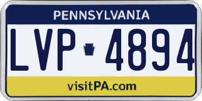 PA license plate LVP4894