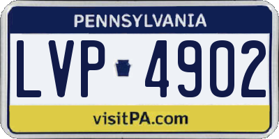 PA license plate LVP4902