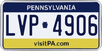 PA license plate LVP4906
