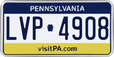 PA license plate LVP4908