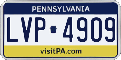 PA license plate LVP4909