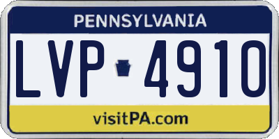 PA license plate LVP4910