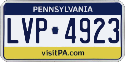 PA license plate LVP4923