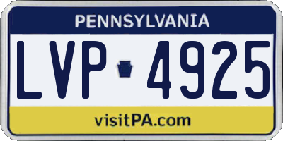 PA license plate LVP4925