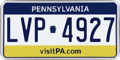 PA license plate LVP4927