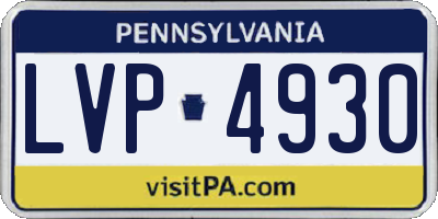 PA license plate LVP4930