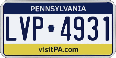 PA license plate LVP4931