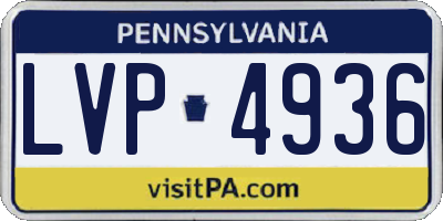 PA license plate LVP4936