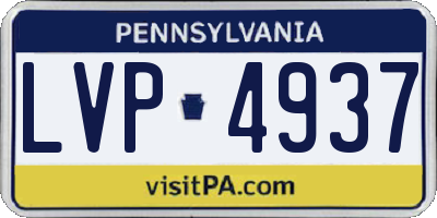 PA license plate LVP4937