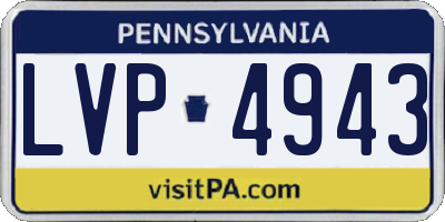 PA license plate LVP4943