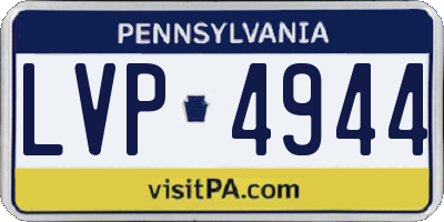 PA license plate LVP4944