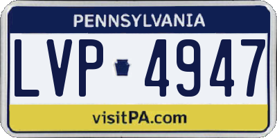 PA license plate LVP4947