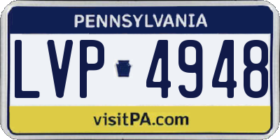 PA license plate LVP4948