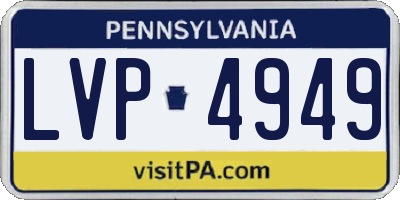 PA license plate LVP4949
