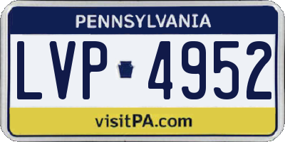PA license plate LVP4952