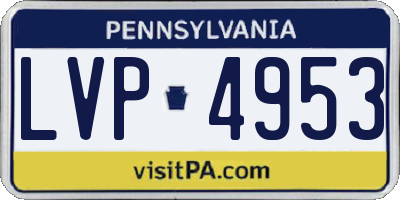 PA license plate LVP4953
