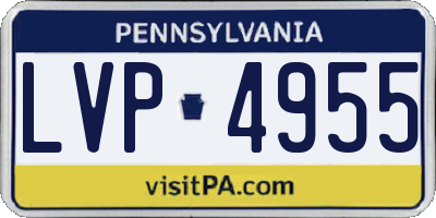 PA license plate LVP4955