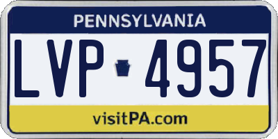 PA license plate LVP4957