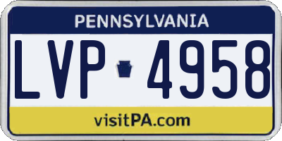 PA license plate LVP4958