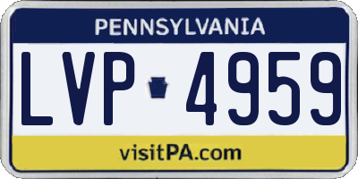 PA license plate LVP4959