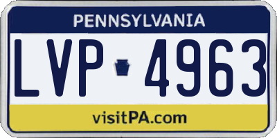 PA license plate LVP4963