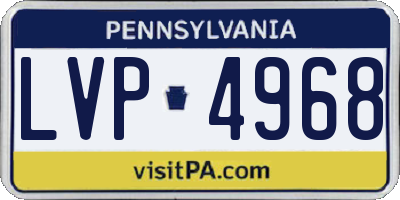PA license plate LVP4968