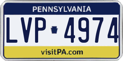 PA license plate LVP4974