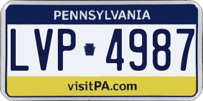 PA license plate LVP4987