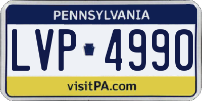 PA license plate LVP4990