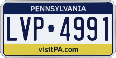 PA license plate LVP4991