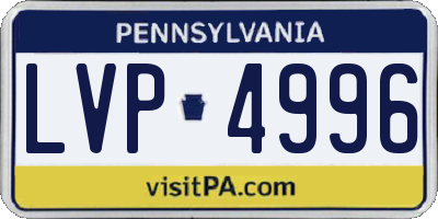 PA license plate LVP4996