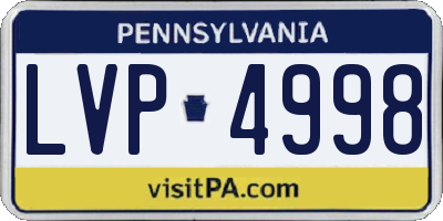 PA license plate LVP4998