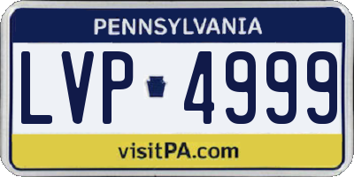 PA license plate LVP4999