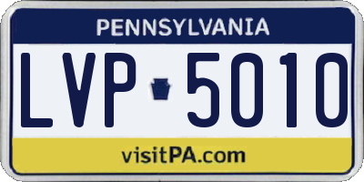 PA license plate LVP5010
