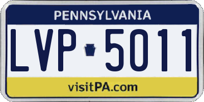 PA license plate LVP5011
