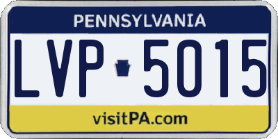 PA license plate LVP5015