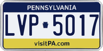 PA license plate LVP5017