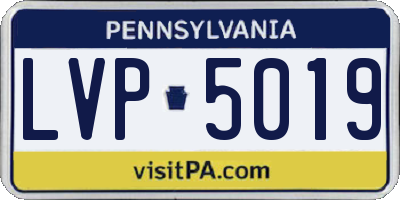 PA license plate LVP5019