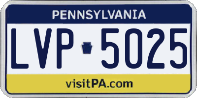 PA license plate LVP5025