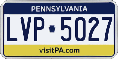 PA license plate LVP5027