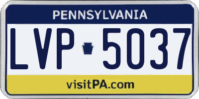 PA license plate LVP5037