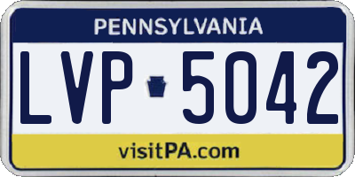 PA license plate LVP5042