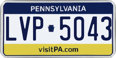 PA license plate LVP5043