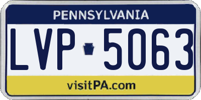 PA license plate LVP5063