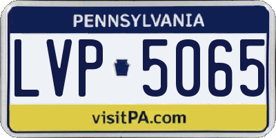 PA license plate LVP5065