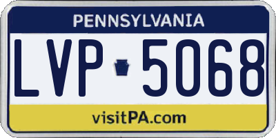 PA license plate LVP5068