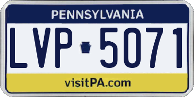 PA license plate LVP5071