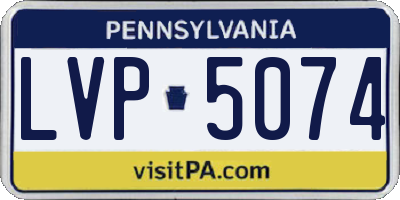 PA license plate LVP5074